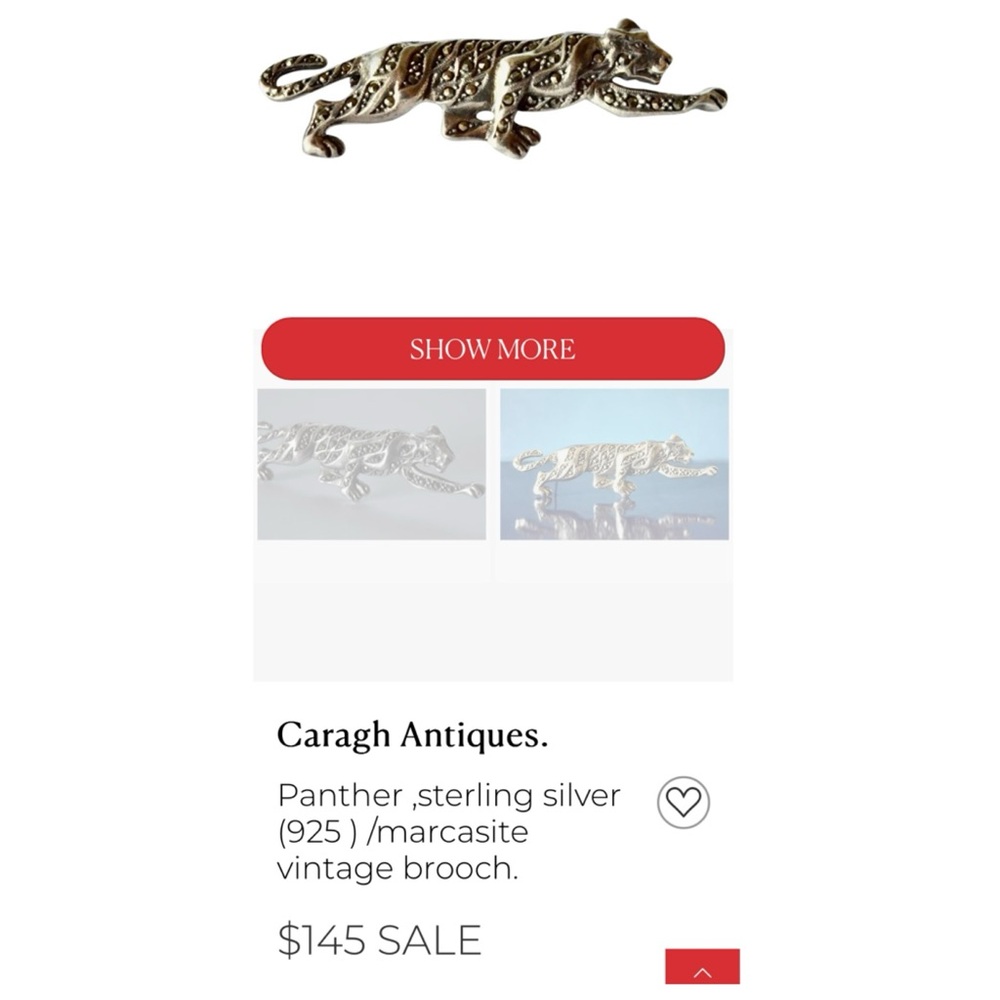 925 PANTHER LEOPARD EXQUISITE Marcasite Sterling Silver Signed Brooch Pin Gift - Picture 11 of 17